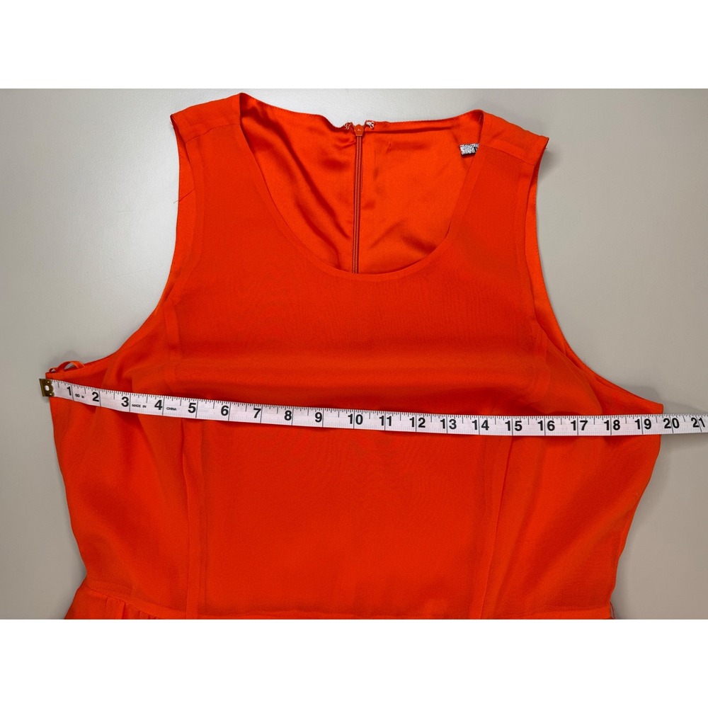 Gianni Bini Maxi Dress Womens L Orange Sleeveless Chiffon Side Slit Formal - Picture 6 of 16